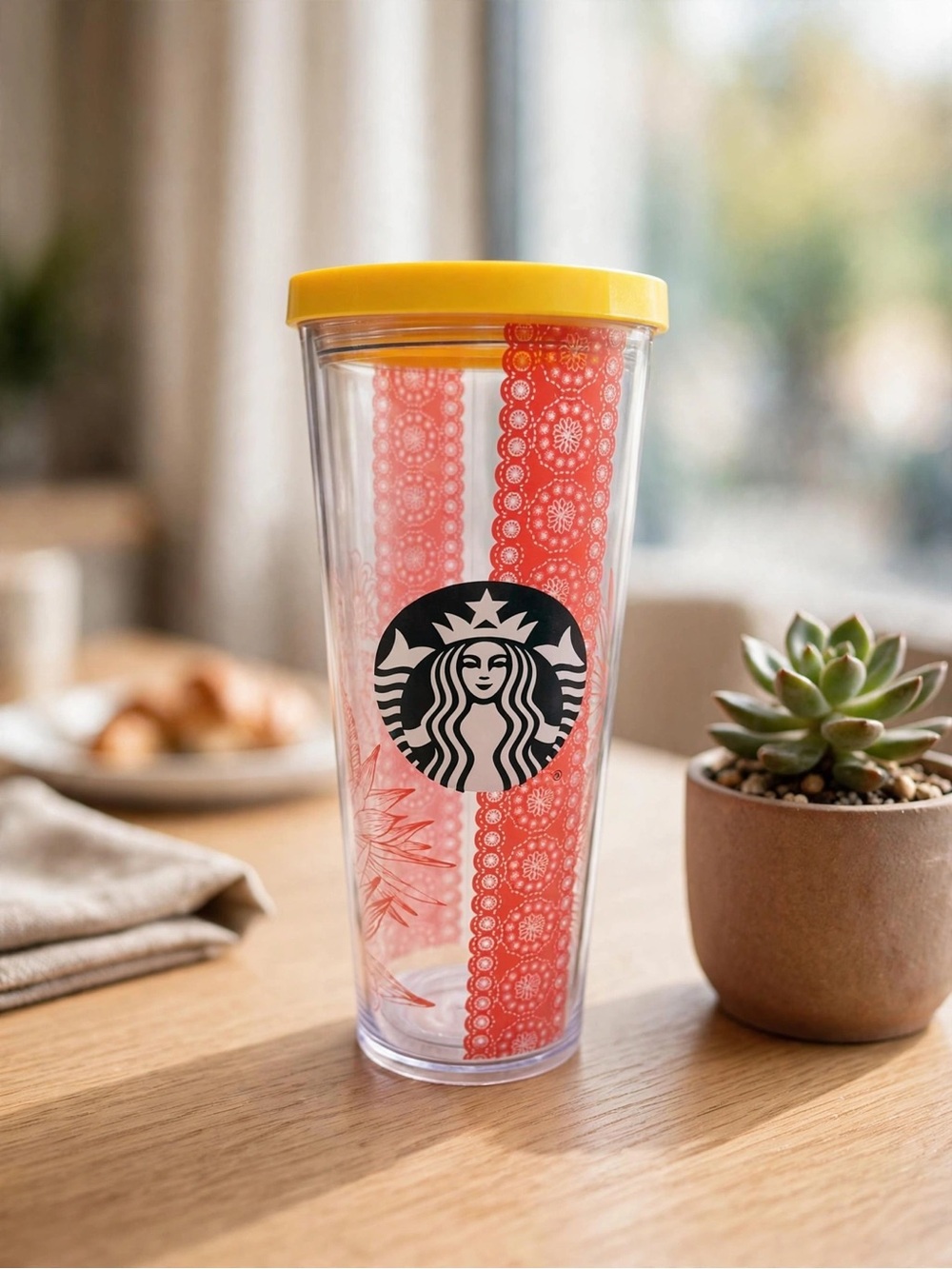 Starbucks Red Lace Cactus Cold Cup Tumbler